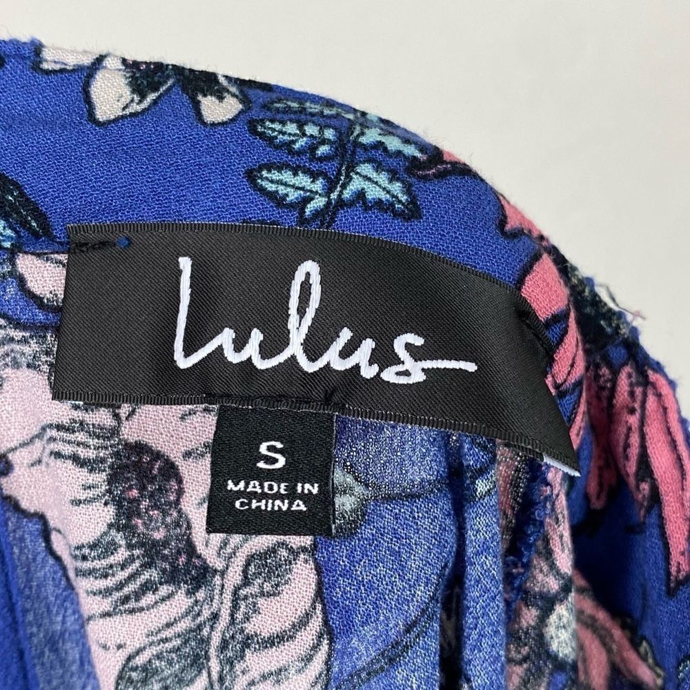 Lulu’s New You Royal Blue Floral Long Sleeve Mini Dress - Picture 4 of 6